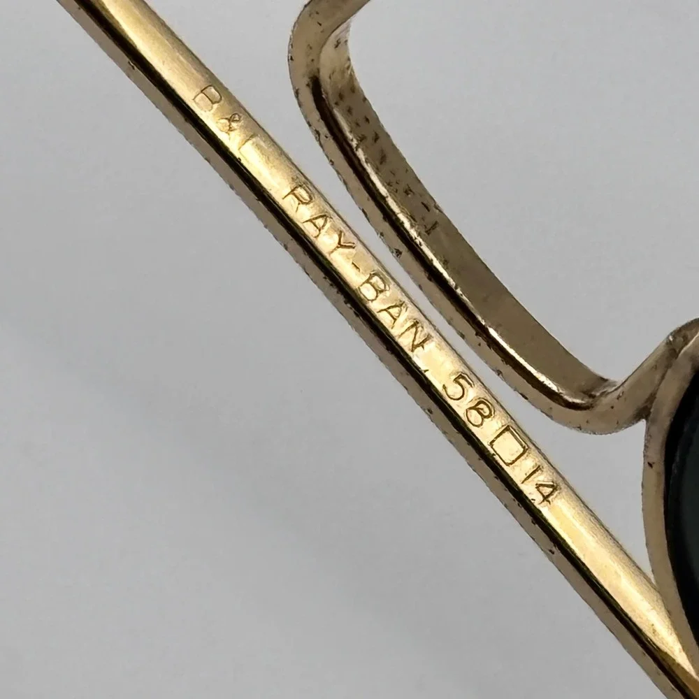 Vintage 80s Ray-Ban Sunglasses 58-14 Gold G-15‎ Glass Metal B&L